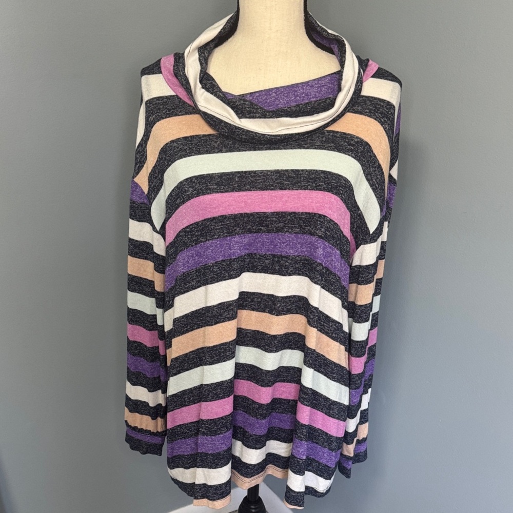 Lane Bryant Women’s Multicolor Stripe Sweater Top Sz 14/16